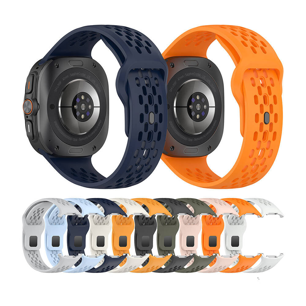 Galaxy Watch Ultra 47mm Zore KRD-119 Delikli Tasarım Silikon Kordon Gri