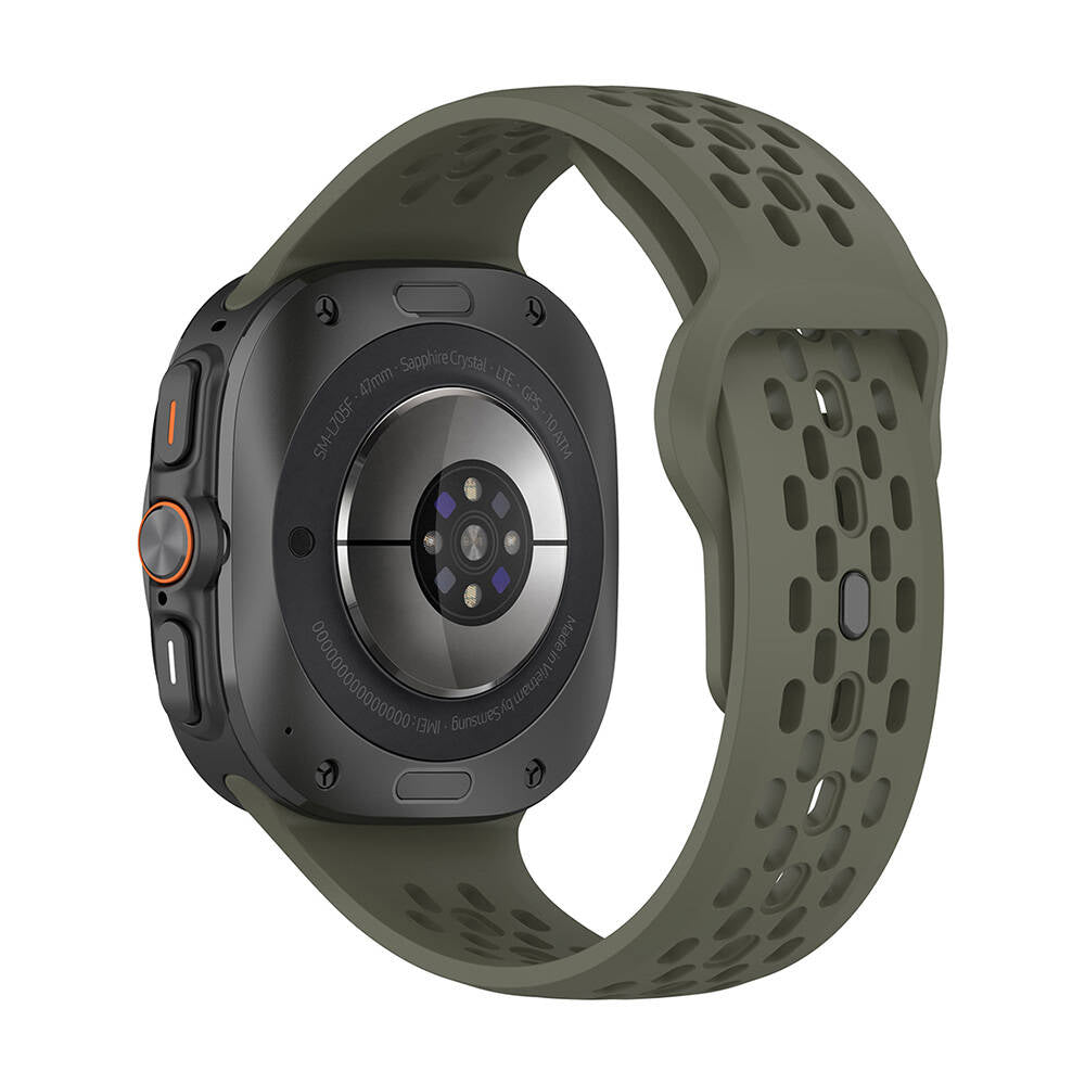 Galaxy Watch Ultra 47mm Zore KRD-119 Delikli Tasarım Silikon Kordon Siyah