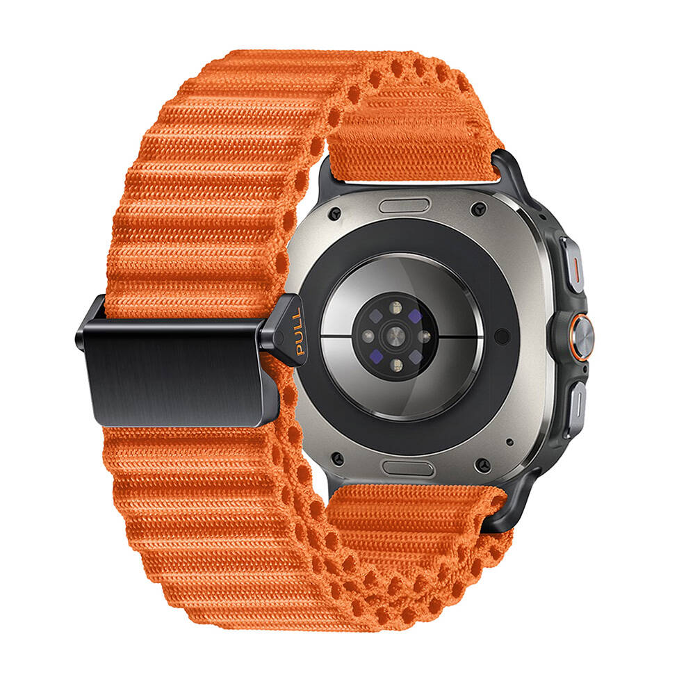 Galaxy Watch Ultra 47mm Zore KRD-120 Naylon Kumaş Hasır Örgülü Kordon Turuncu