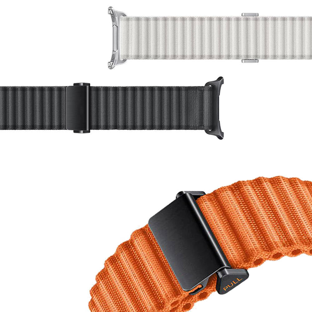 Galaxy Watch Ultra 47mm Zore KRD-120 Naylon Kumaş Hasır Örgülü Kordon Yeşil