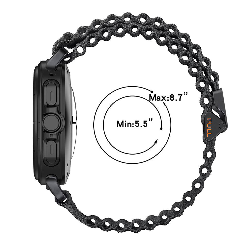 Galaxy Watch Ultra 47mm Zore KRD-120 Naylon Kumaş Hasır Örgülü Kordon Beyaz
