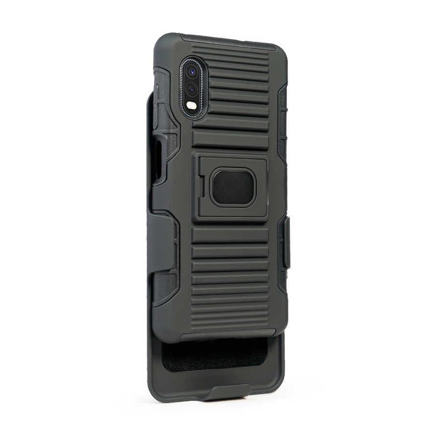 Galaxy XCover Pro Kılıf Zore Double Clip Kapak Siyah