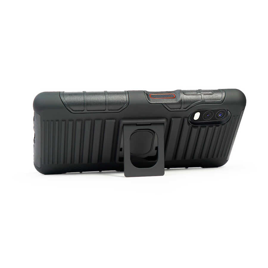 Galaxy XCover Pro Kılıf Zore Double Clip Kapak Siyah