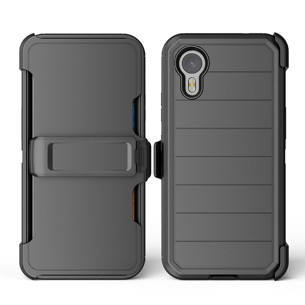 Galaxy XCover7 Pro Kılıf Zore Double Clip Kapak Siyah