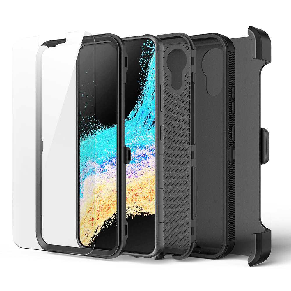 Galaxy XCover7 Pro Kılıf Zore Double Clip Kapak Siyah
