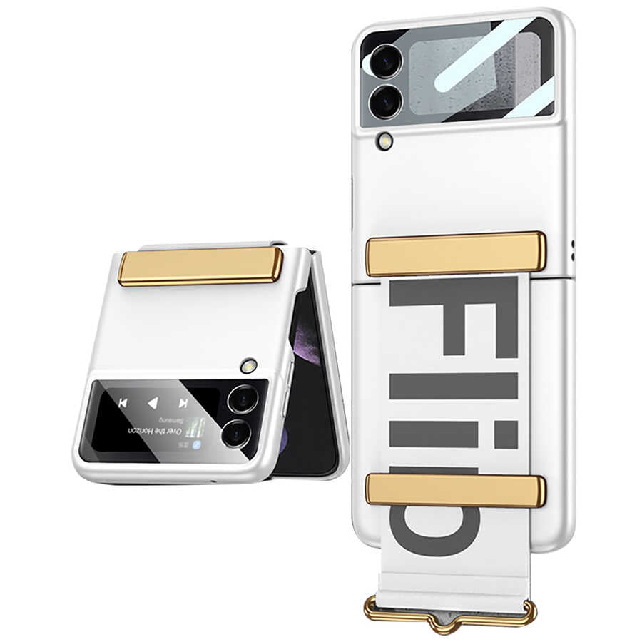 Galaxy Z Flip 3 Kılıf Zore Flio Kıpta Kapak Gümüş