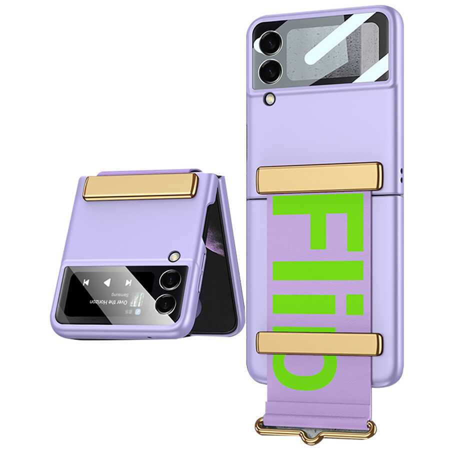 Galaxy Z Flip 3 Kılıf Zore Flio Kıpta Kapak Mor