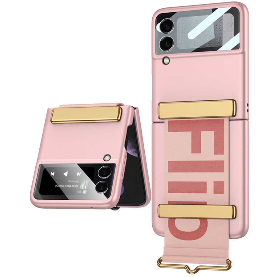 Galaxy Z Flip 3 Kılıf Zore Flio Kıpta Kapak Pembe
