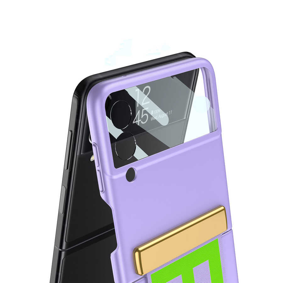 Galaxy Z Flip 3 Kılıf Zore Flio Kıpta Kapak Mor