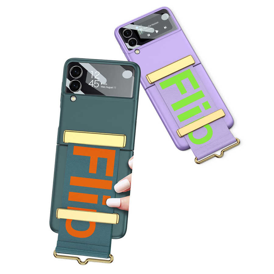 Galaxy Z Flip 3 Kılıf Zore Flio Kıpta Kapak Gümüş