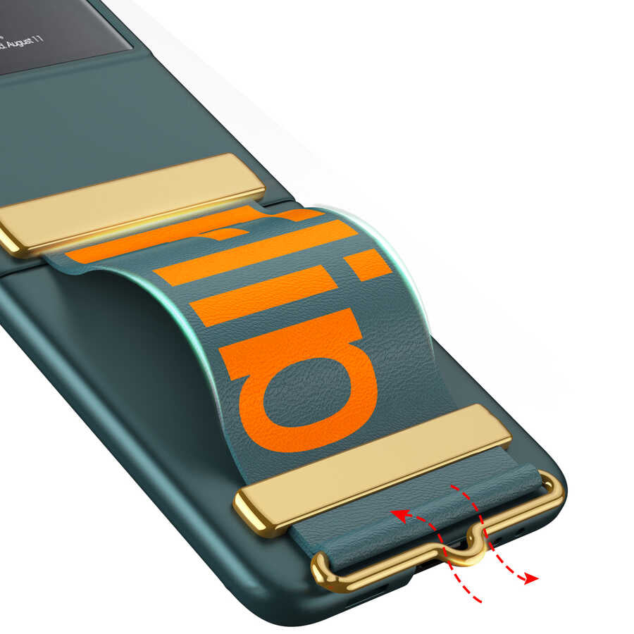 Galaxy Z Flip 3 Kılıf Zore Flio Kıpta Kapak Siyah