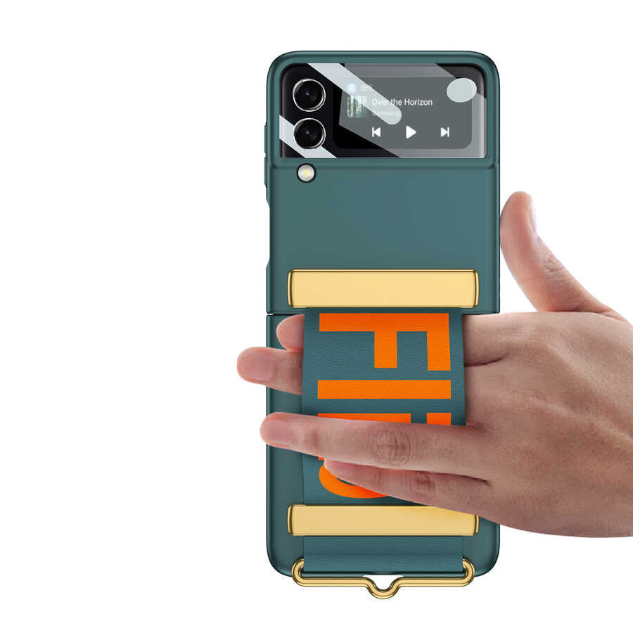 Galaxy Z Flip 3 Kılıf Zore Flio Kıpta Kapak Siyah