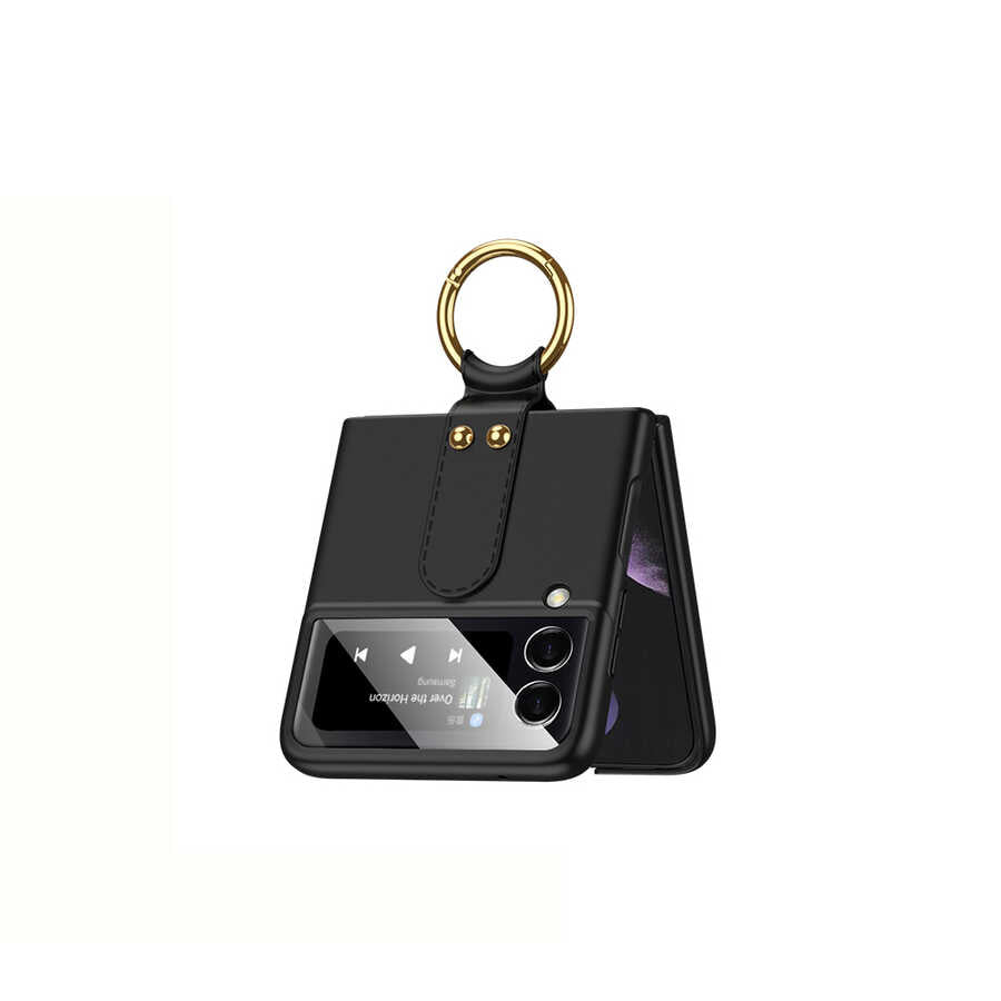 Galaxy Z Flip 3 Kılıf Zore Flip Ring Kıpta Kapak Mor