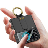 Galaxy Z Flip 3 Kılıf Zore Flip Ring Kıpta Kapak Gümüş