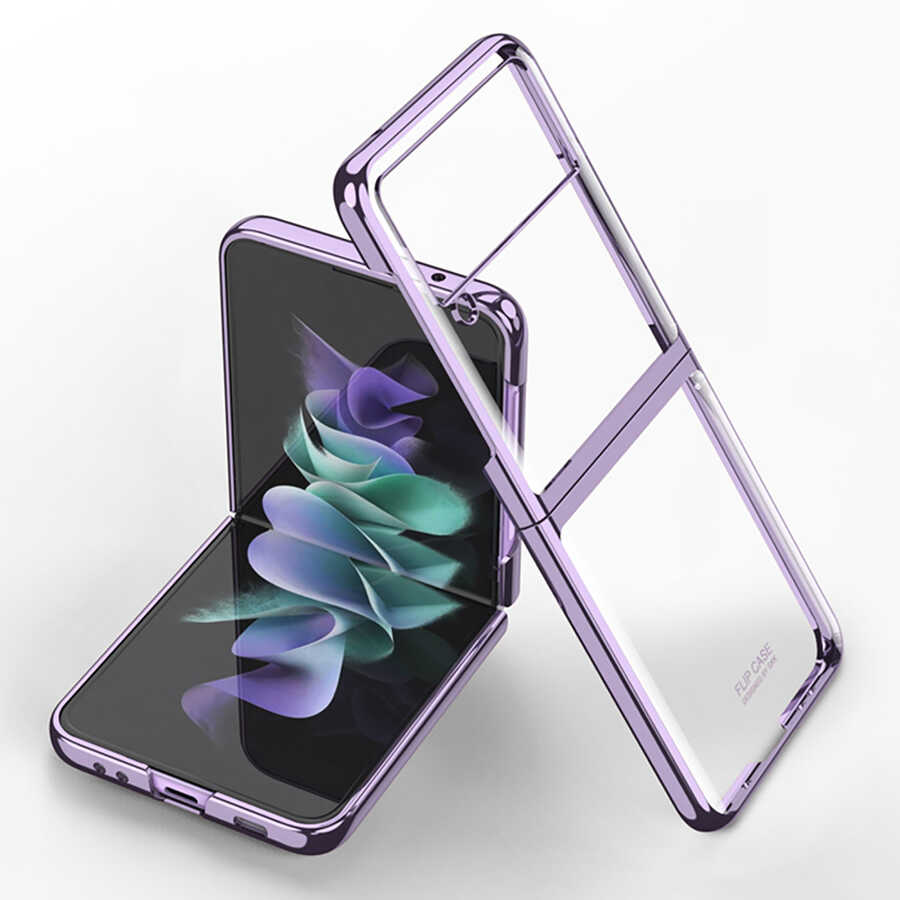 Galaxy Z Flip 3 Kılıf Zore Kıpta Kapak Renksiz