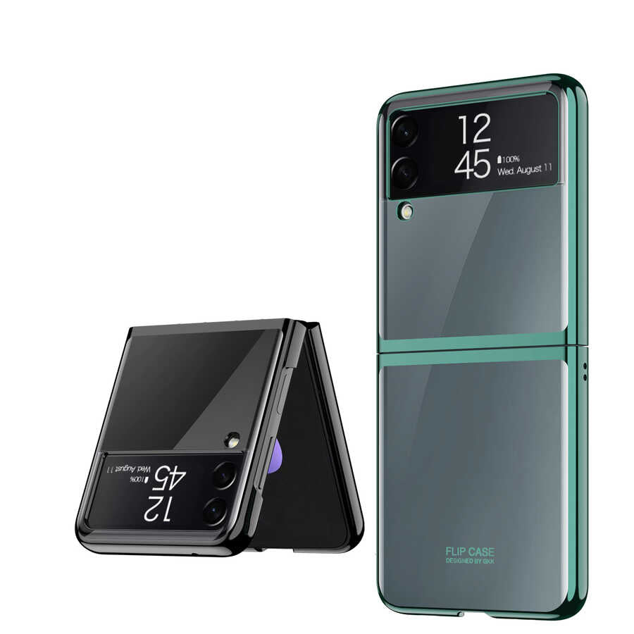 Galaxy Z Flip 3 Kılıf Zore Kıpta Kapak Gold