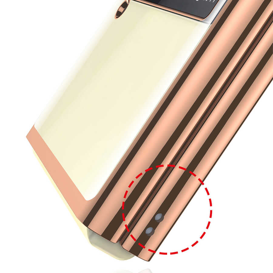 Galaxy Z Flip 3 Kılıf Zore Kıpta Kapak Gold