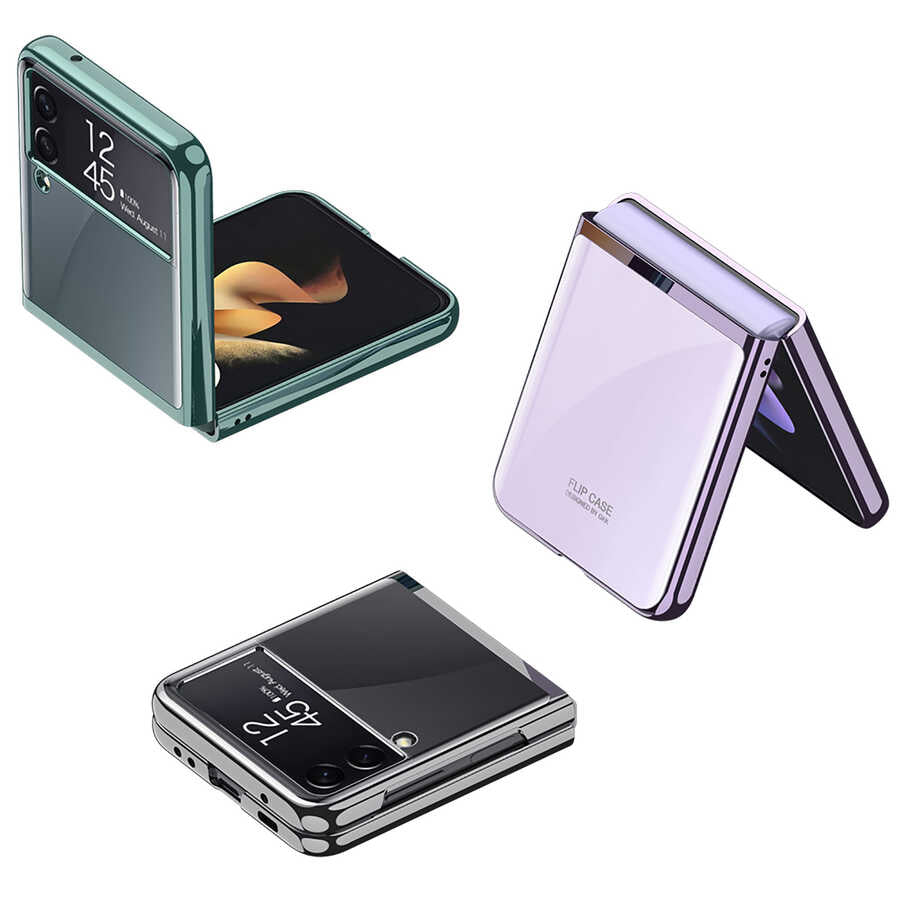 Galaxy Z Flip 3 Kılıf Zore Kıpta Kapak Renksiz