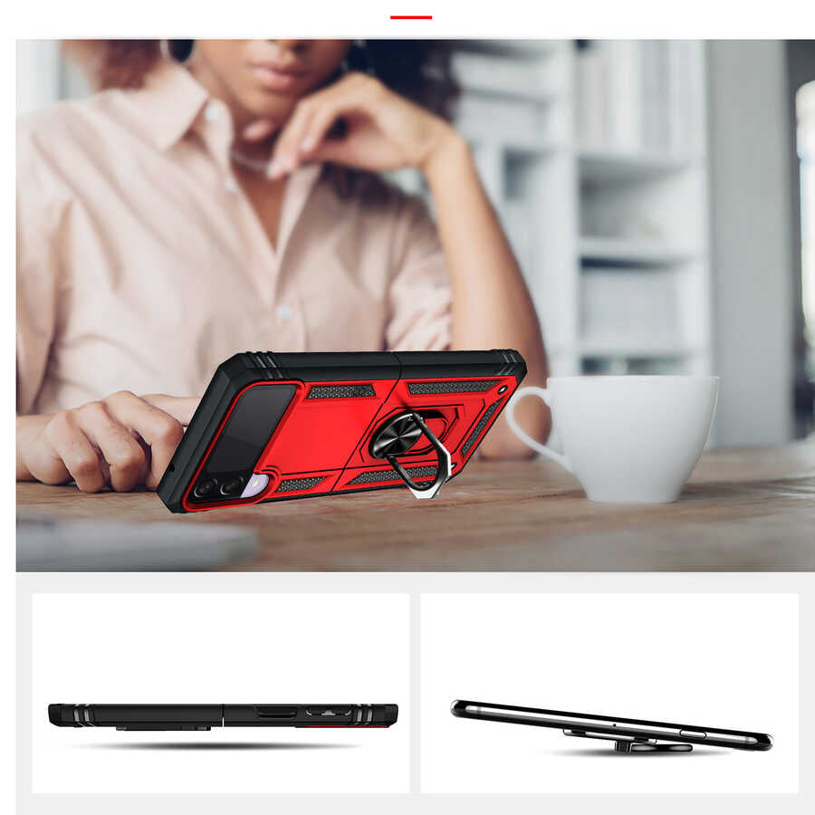 Galaxy Z Flip 3 Kılıf Zore Vega Kapak Mavi
