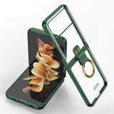 Galaxy Z Flip 3 Kılıf Zore Yüzüklü Kıpta Kapak Renksiz