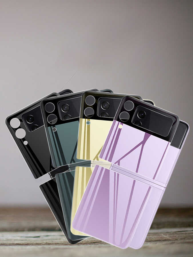 Galaxy Z Flip 3 Zore 3D Standart 2 in 1 Arka Koruyucu Siyah