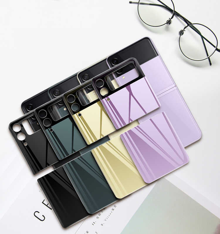 Galaxy Z Flip 3 Zore 3D Standart 2 in 1 Arka Koruyucu Siyah