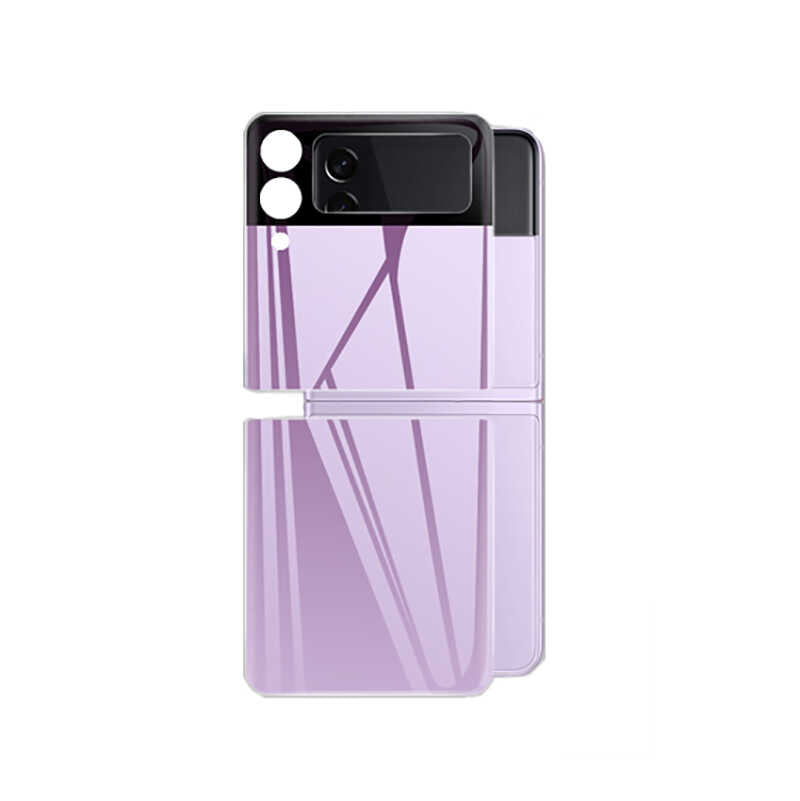 Galaxy Z Flip 3 Zore 3D Standart 2 in 1 Arka Koruyucu Lila