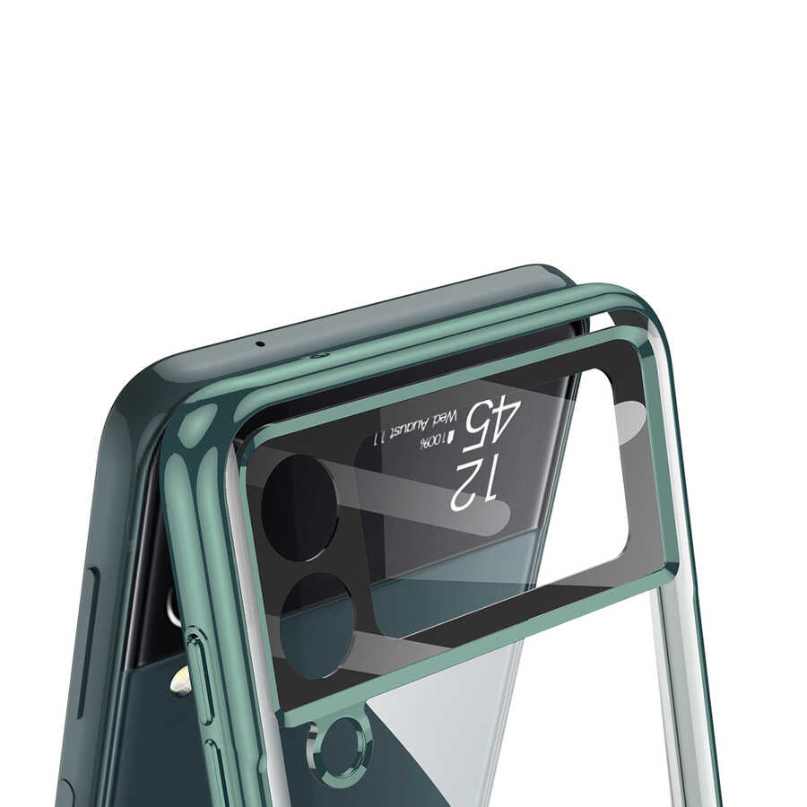 Galaxy Z Flip 4 Kılıf Zore Kıpta Lensli Kapak Gold