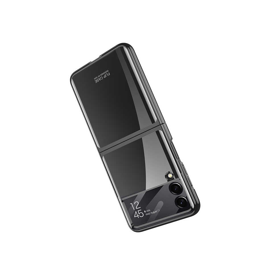 Galaxy Z Flip 4 Kılıf Zore Kıpta Lensli Kapak Koyu Yeşil