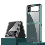 Galaxy Z Flip 4 Kılıf Zore Kıpta Lensli Kapak Koyu Yeşil