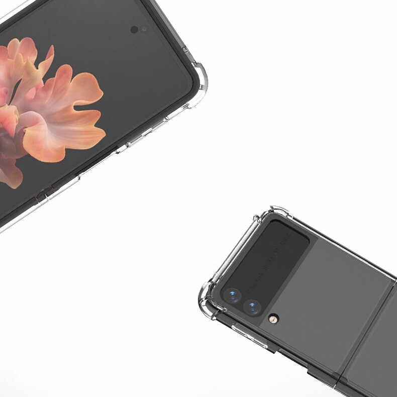 Galaxy Z Flip 4 Kılıf Zore Nitro Anti Shock Silikon Renksiz