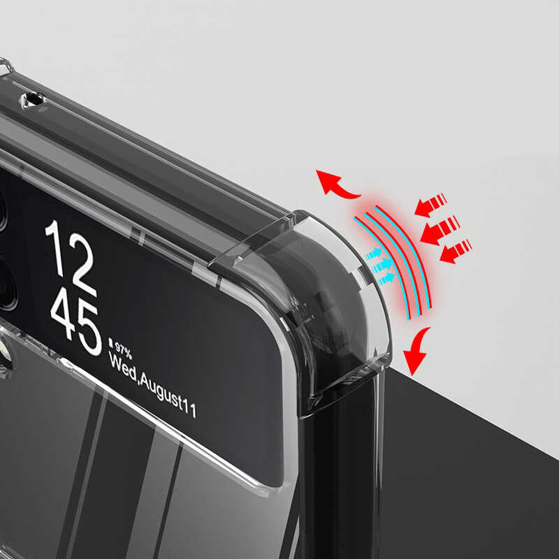 Galaxy Z Flip 4 Kılıf Zore Nitro Anti Shock Silikon Renksiz