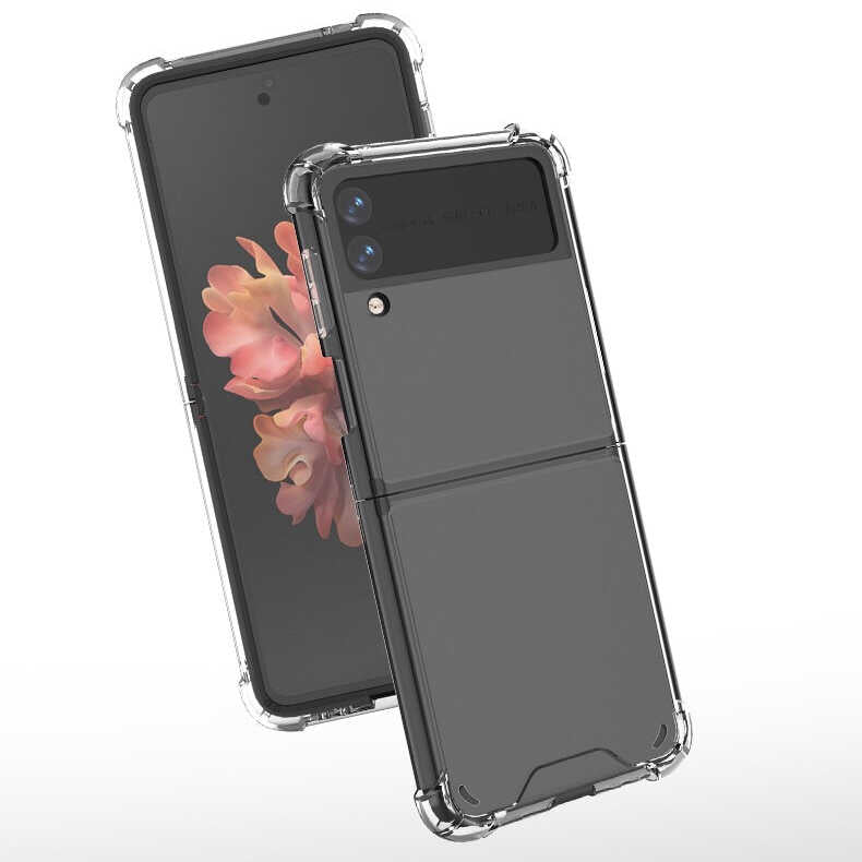 Galaxy Z Flip 4 Kılıf Zore Nitro Anti Shock Silikon Renksiz
