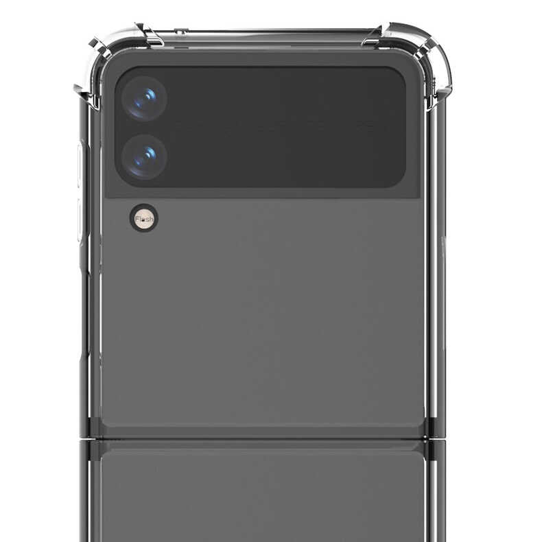 Galaxy Z Flip 4 Kılıf Zore Nitro Anti Shock Silikon Renksiz