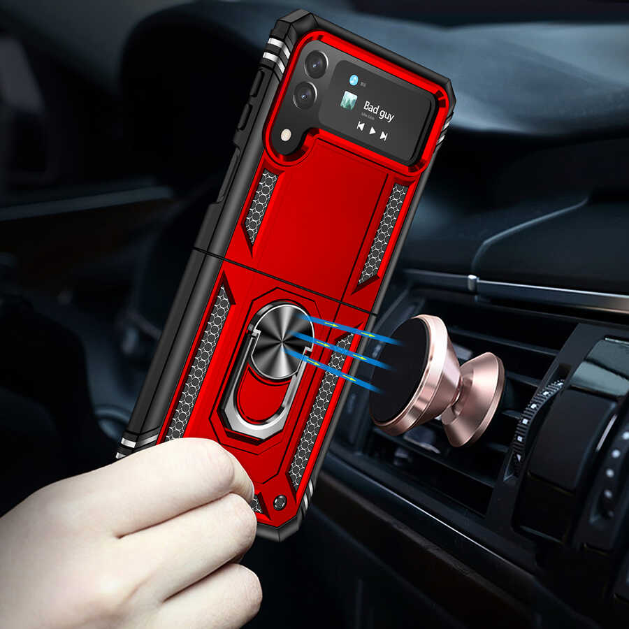 Galaxy Z Flip 4 Kılıf Zore Vega Kapak Siyah