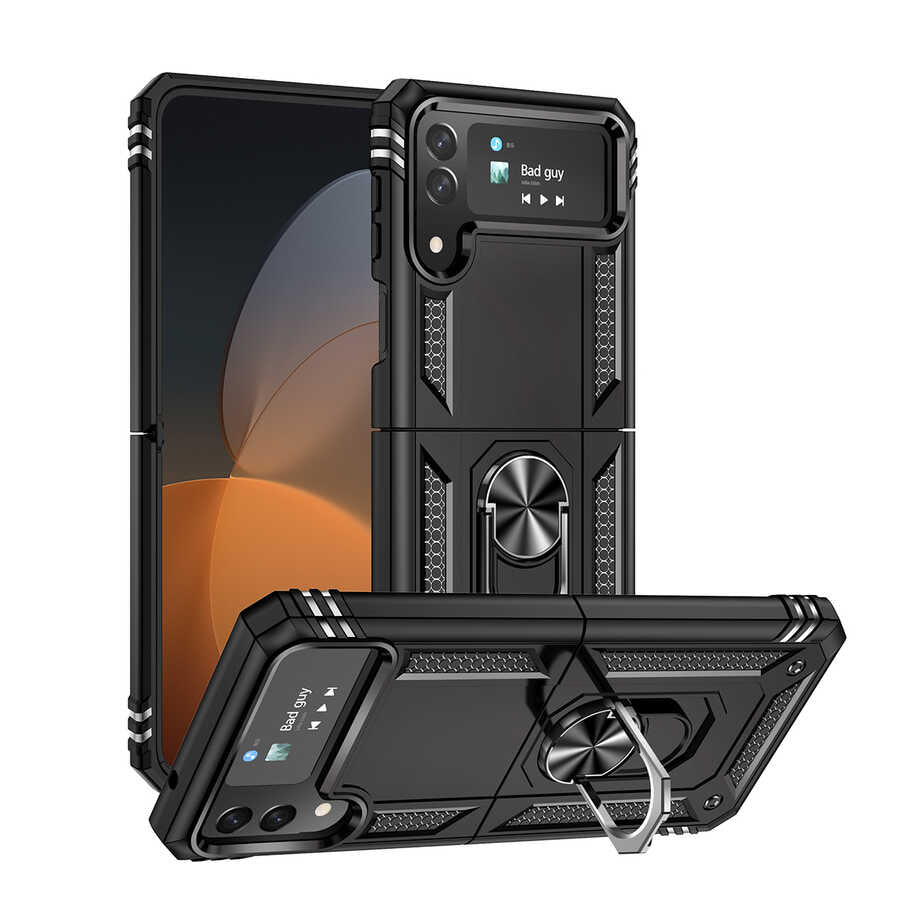 Galaxy Z Flip 4 Kılıf Zore Vega Kapak Siyah