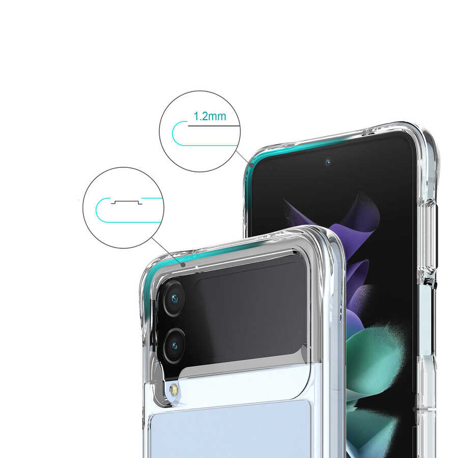 Galaxy Z Flip 4 Kılıf Zore Vonn Kapak Renksiz
