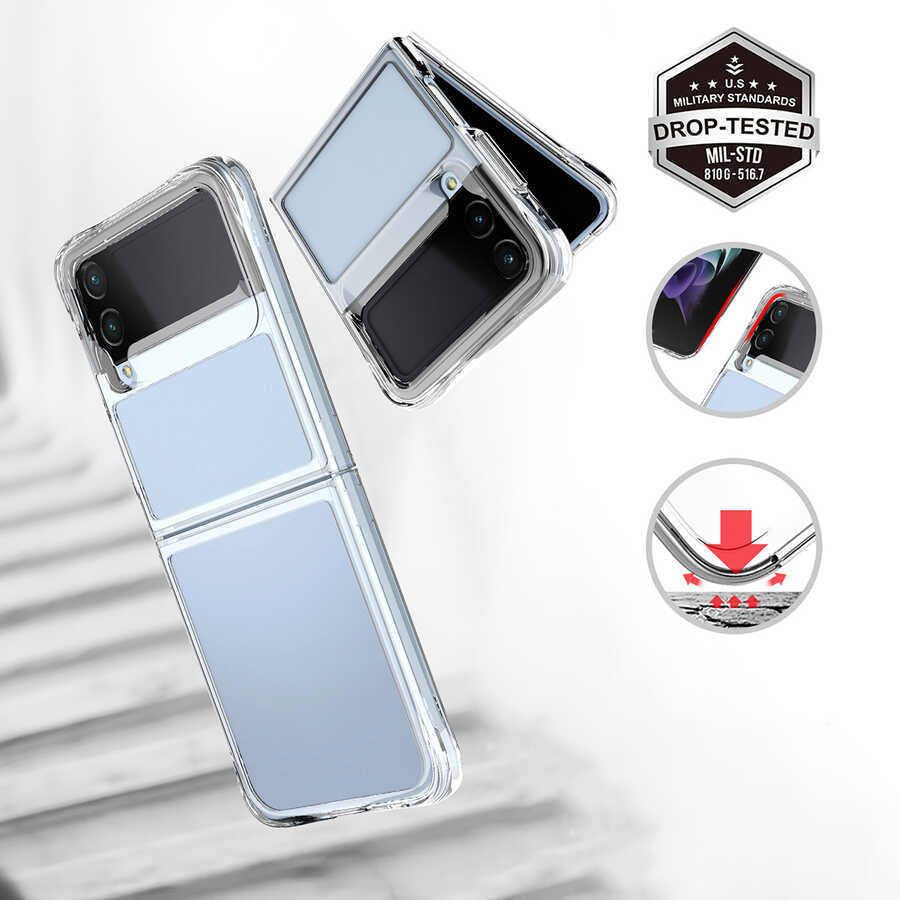 Galaxy Z Flip 4 Kılıf Zore Vonn Kapak Renksiz