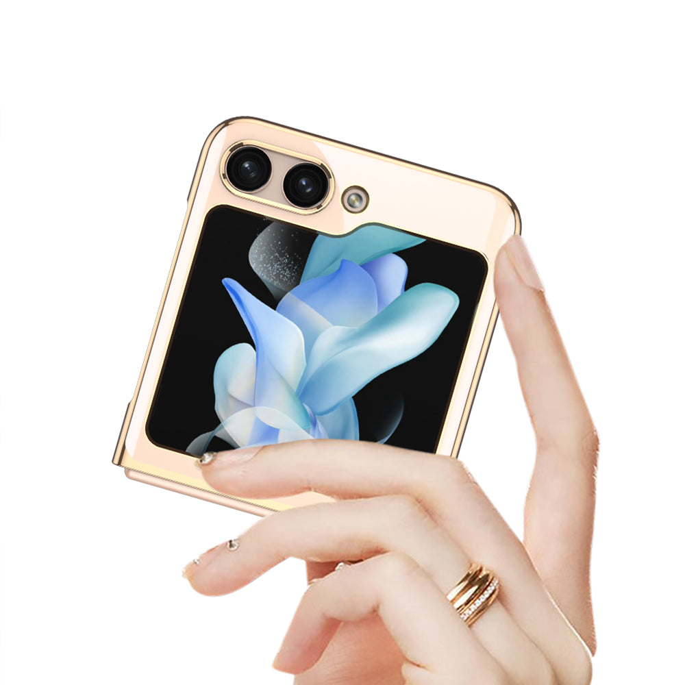 Galaxy Z Flip 5 Kılıf Zore Kıpta Lensli Kapak Mavi Açık
