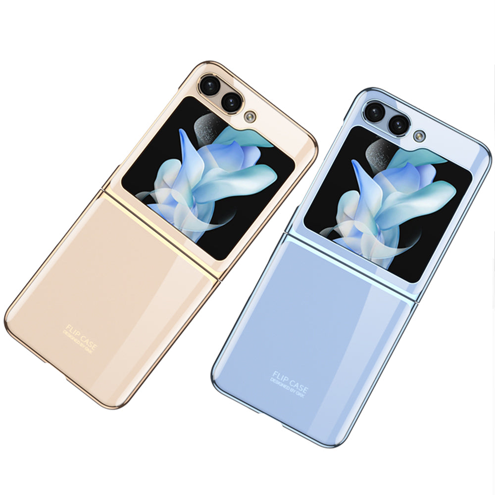 Galaxy Z Flip 5 Kılıf Zore Kıpta Lensli Kapak Gold