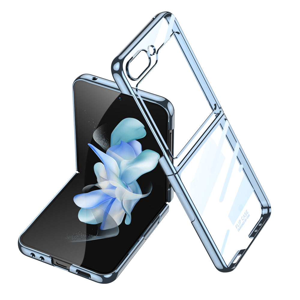 Galaxy Z Flip 5 Kılıf Zore Kıpta Lensli Kapak Mavi Açık