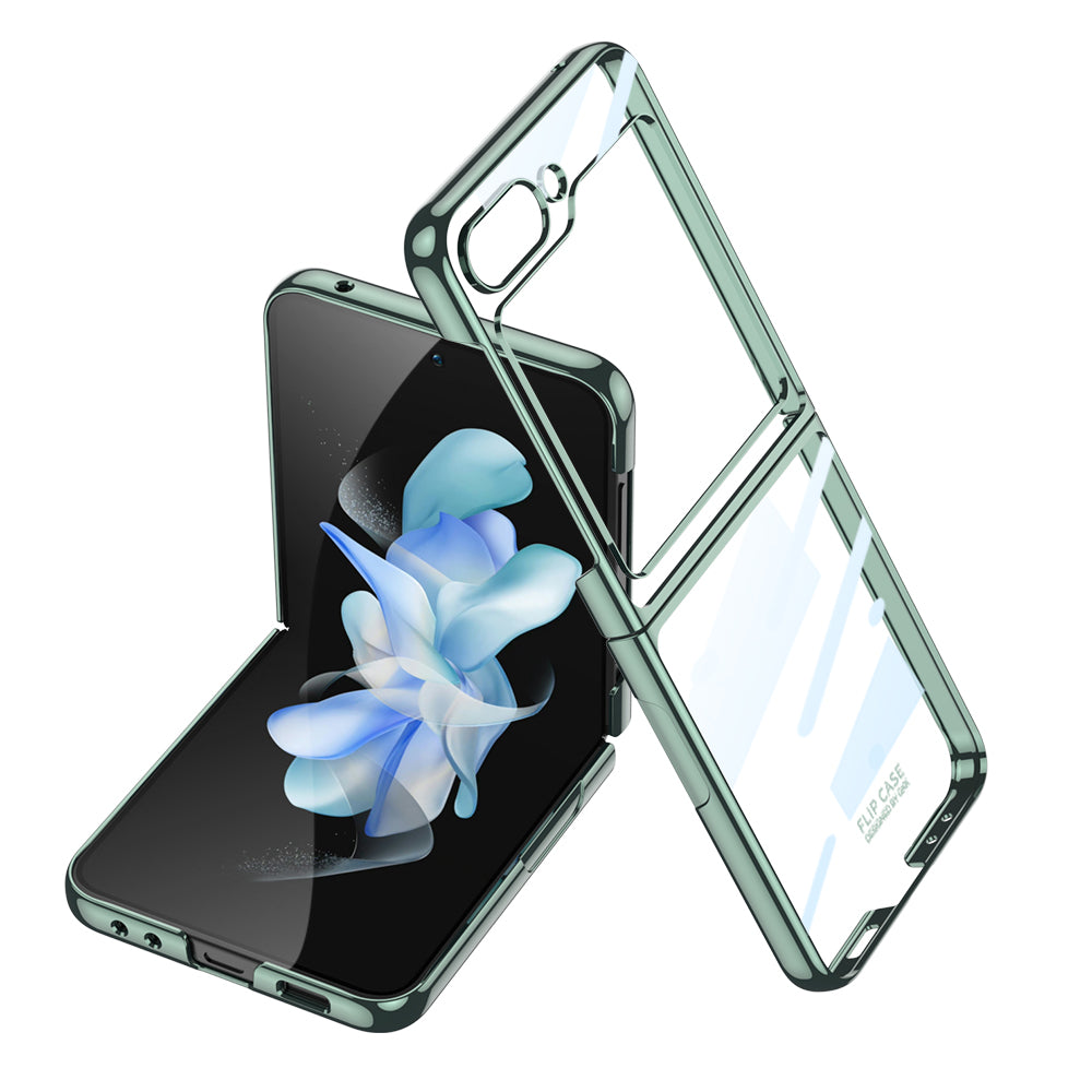 Galaxy Z Flip 5 Kılıf Zore Kıpta Lensli Kapak Koyu Yeşil