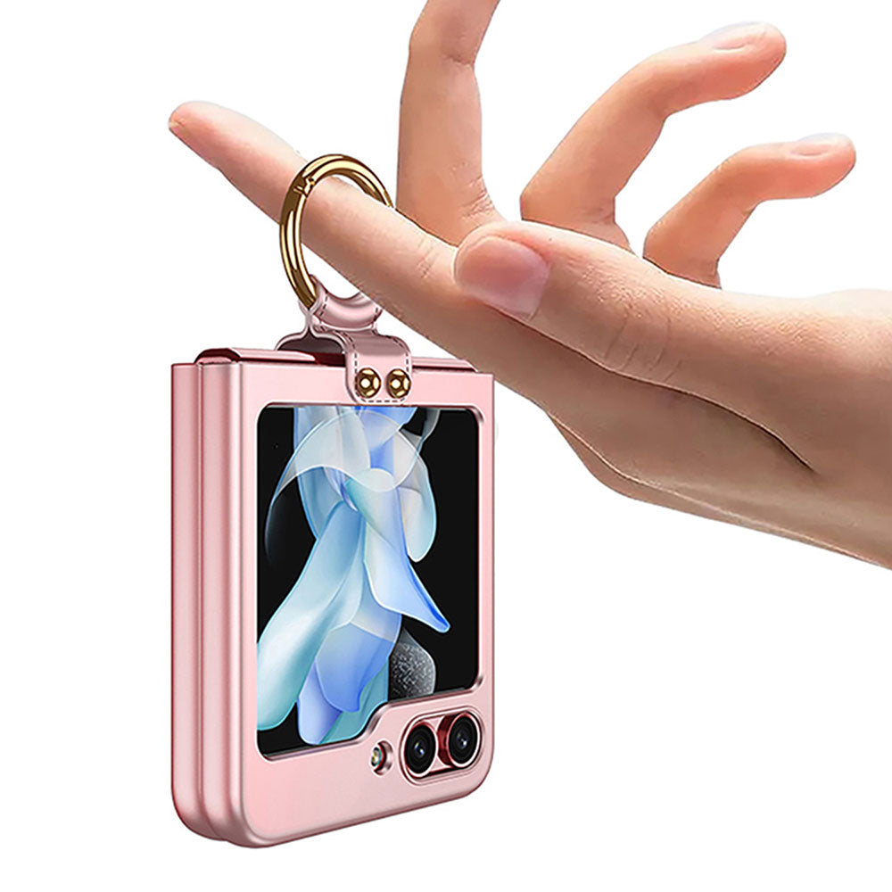 Galaxy Z Flip 5 Kılıf Zore Kıpta Yüzüklü Flip Sert Kapak Siyah