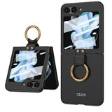 Galaxy Z Flip 5 Kılıf Zore Kıpta Yüzüklü Flip Sert Kapak Siyah