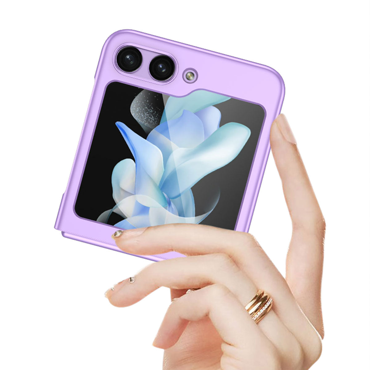 Galaxy Z Flip 5 Kılıf Zore Sert Kıpta Kapak Pembe