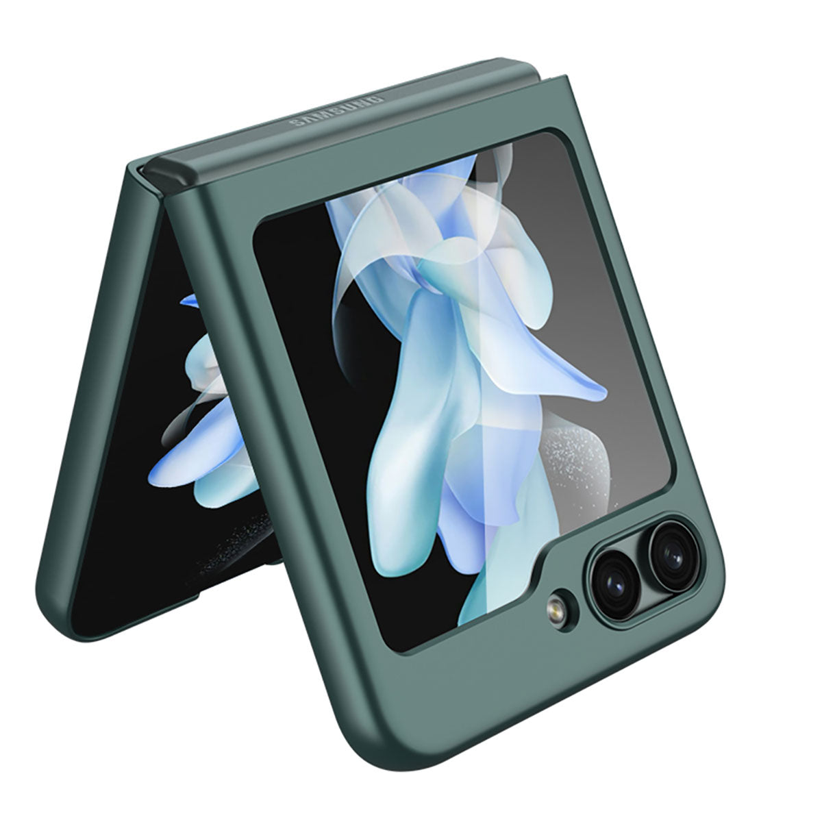 Galaxy Z Flip 5 Kılıf Zore Sert Kıpta Kapak Koyu Yeşil
