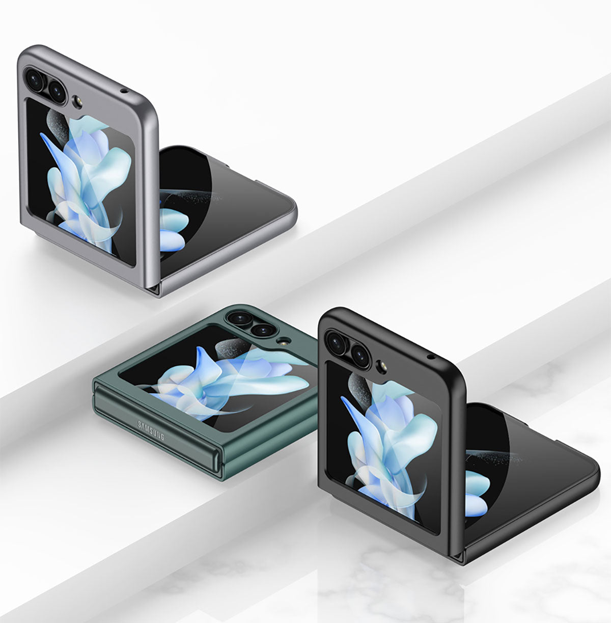 Galaxy Z Flip 5 Kılıf Zore Sert Kıpta Kapak Mor