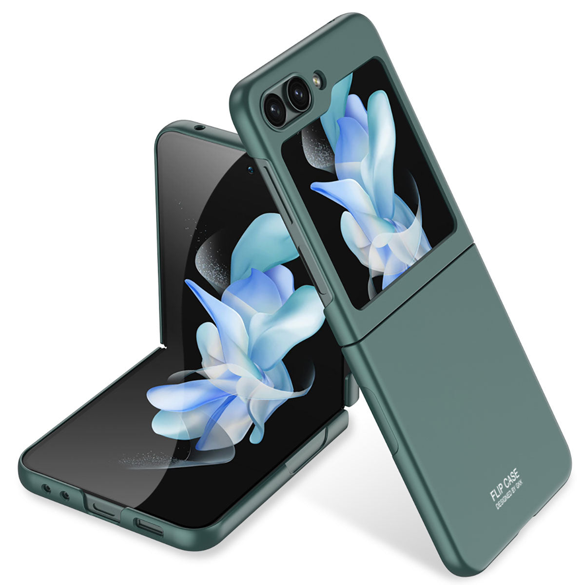 Galaxy Z Flip 5 Kılıf Zore Sert Kıpta Kapak Koyu Yeşil