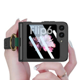 Galaxy Z Flip 6 Kılıf Kamera Korumalı Yüzüklü Zore Flip Ring Kıpta Kapak Mor