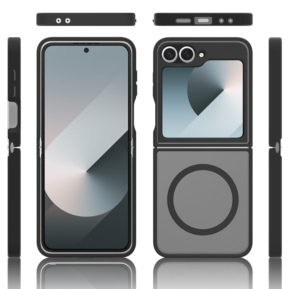 Galaxy Z Flip 6 Kılıf M-Safe Şarj Özellikli Kamera Korumalı Zore Lunex Kapak Siyah